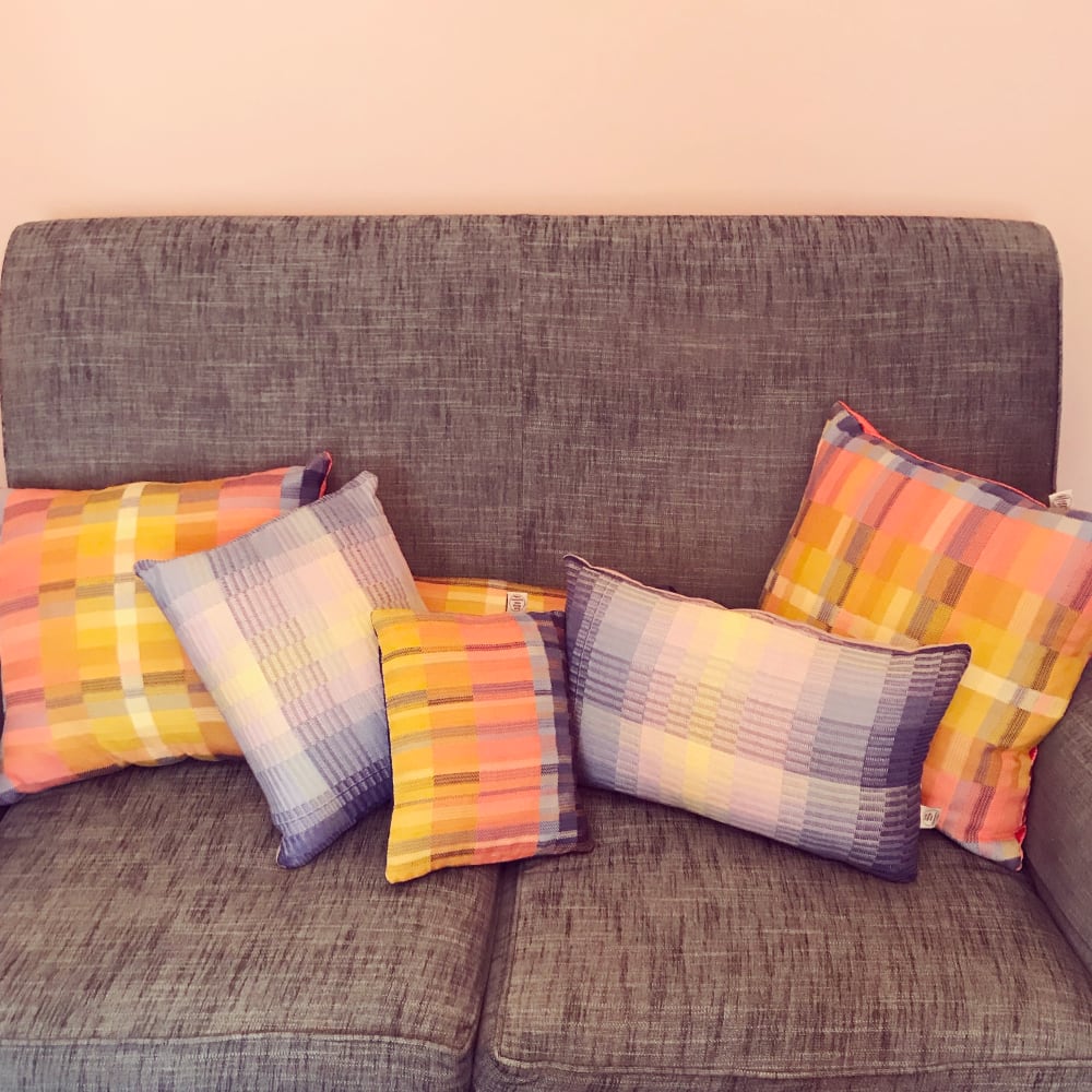 cushions on sofa